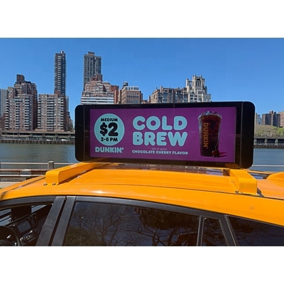 P4 Taxi Top Led Display 960mm*320mm Двухсторонний Ip65 4g/Wifi Контроль такси На крыше рекламный экран